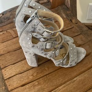 Grey suede Sam Edelman heels